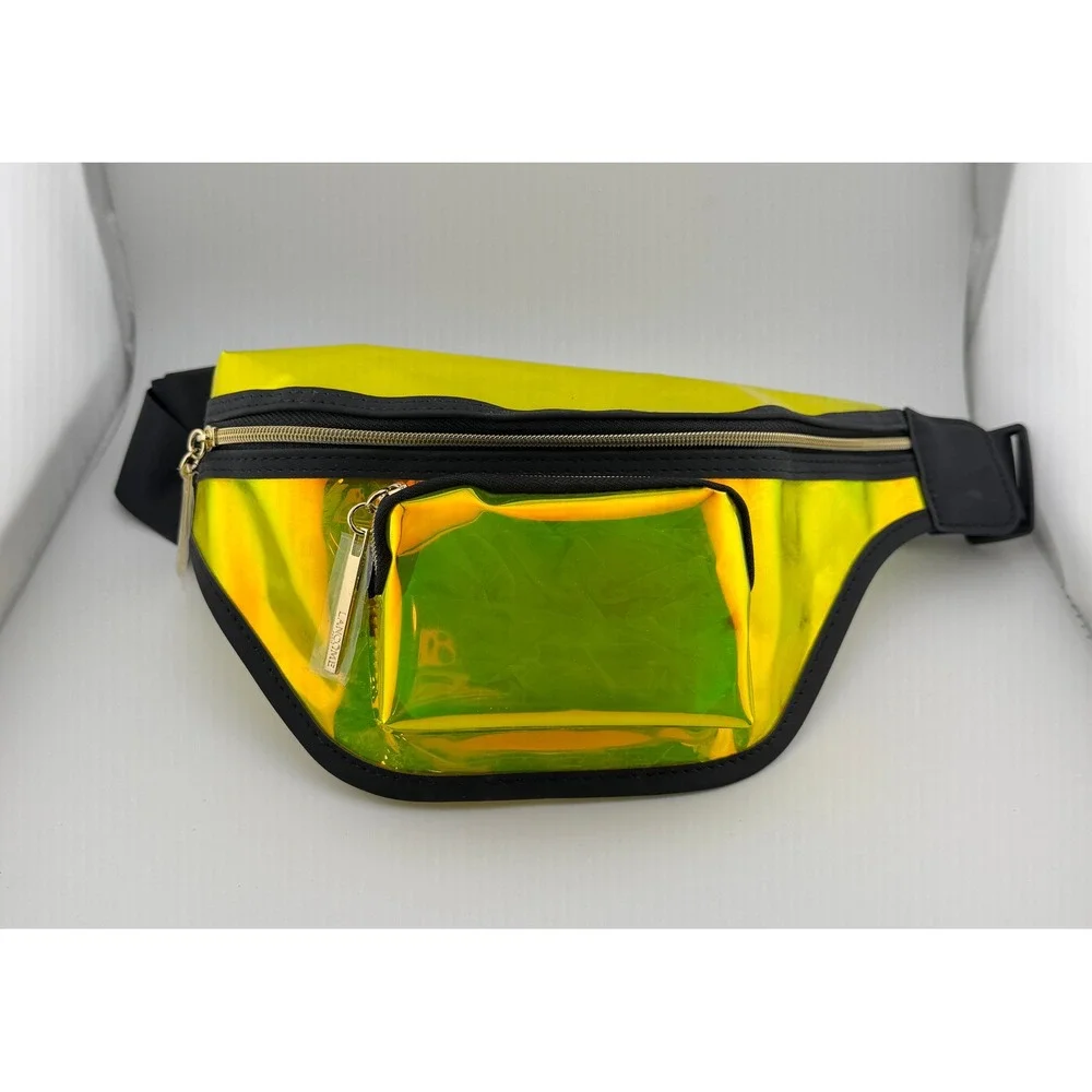 Lancome Red Star Cosmetic Vanity Case and Iridescent Yellow Fanny Pack Set